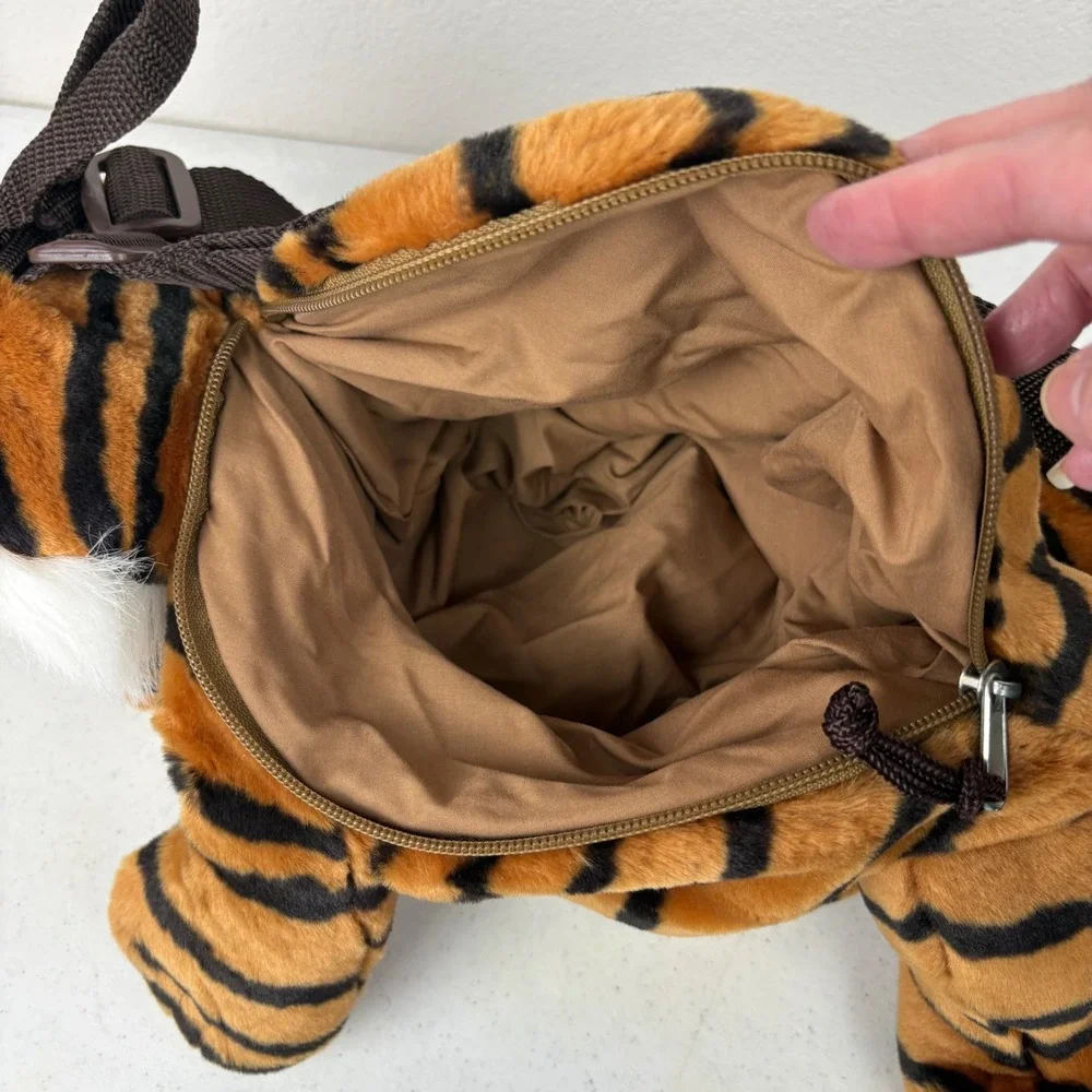 Aurora World Plush Tiger‎ Backpack Orange Black Striped Stuffed Animal Bag 16in